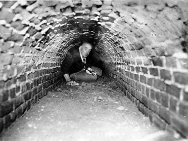 The famous Tunnel under the road at Borley Rectory in 1957